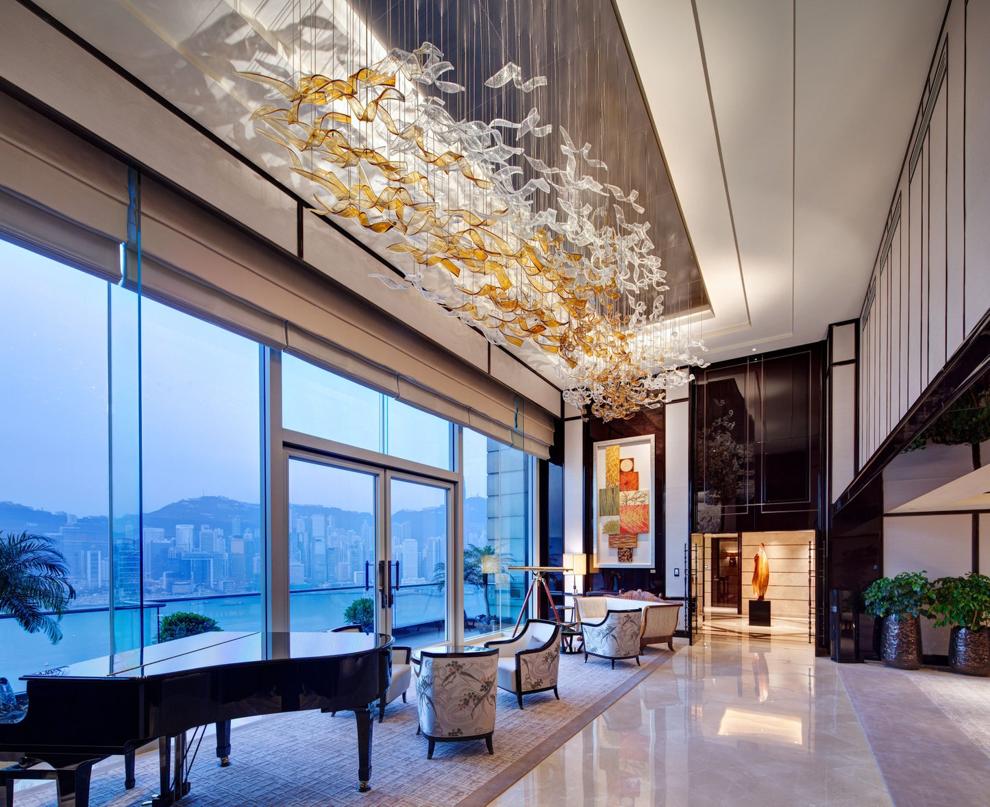 Fabricante de candelabros de cristal de arte creativo de gran tamaño para restaurante y bar de hotel Villa