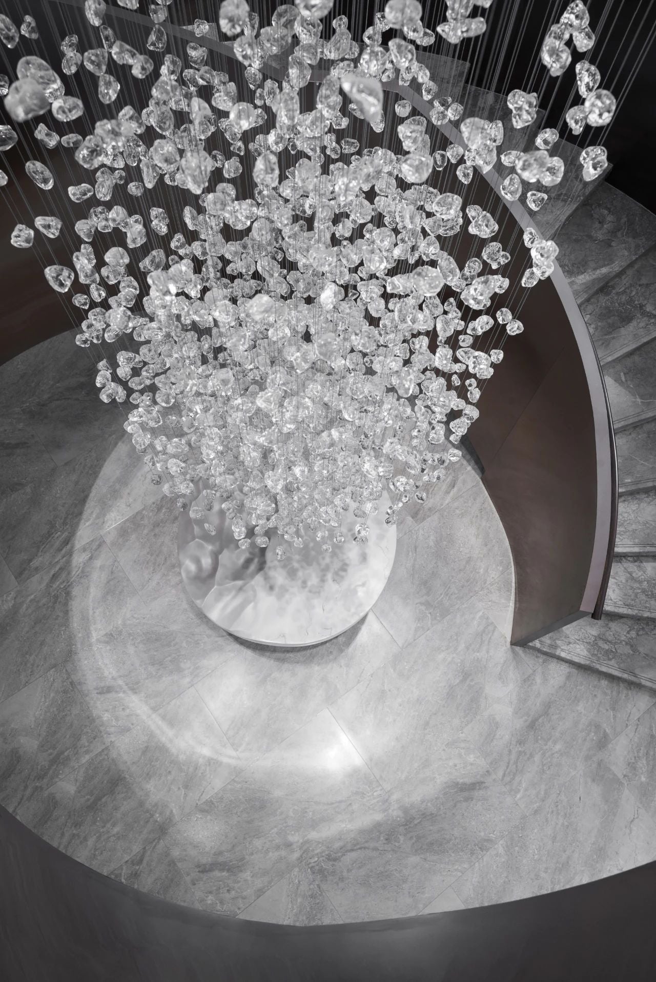 Stairs stone shaped crystal chandelier