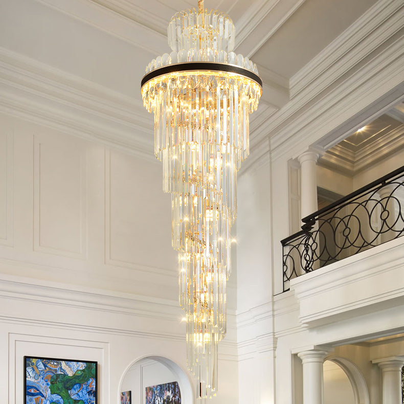 Crystal staircase chandelier