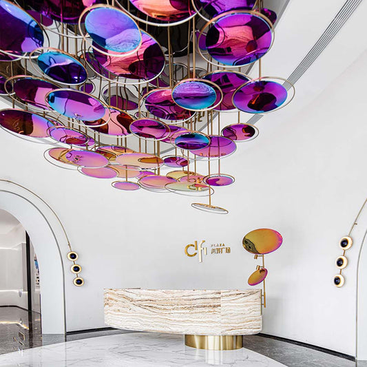 Art creative hotel villa colorful chandeliers