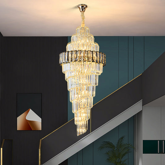 Villa crystal staircase chandelier