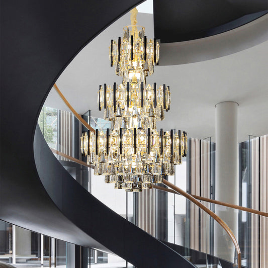 Villa crystal staircase chandelier