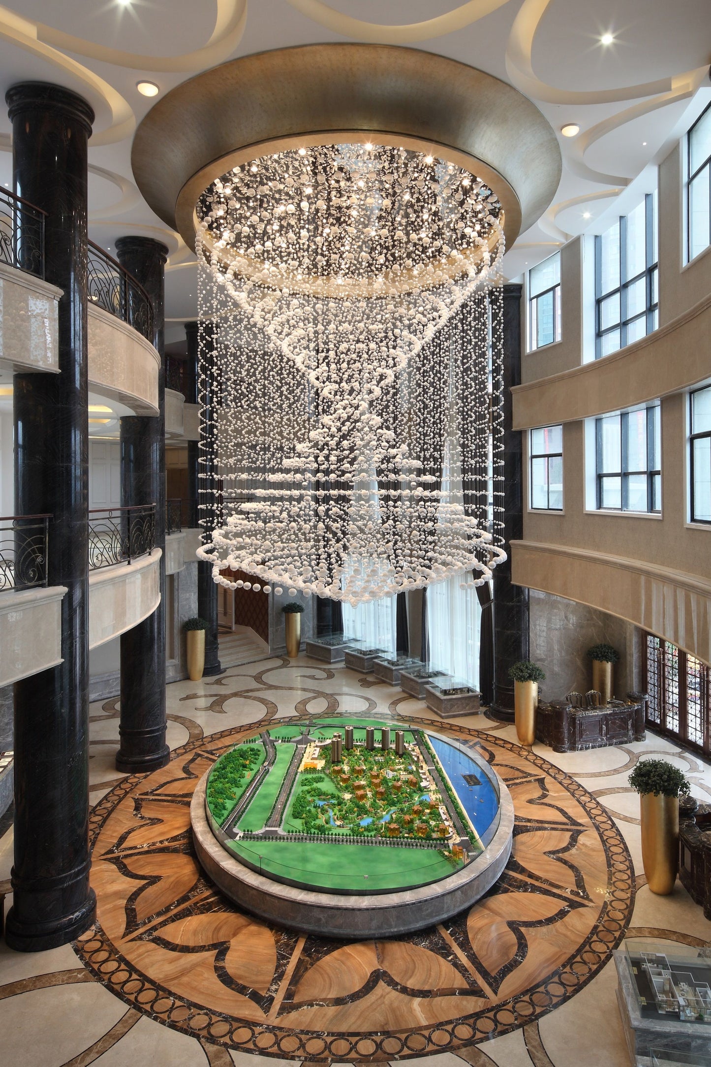 Hotel bubble ball chandelier