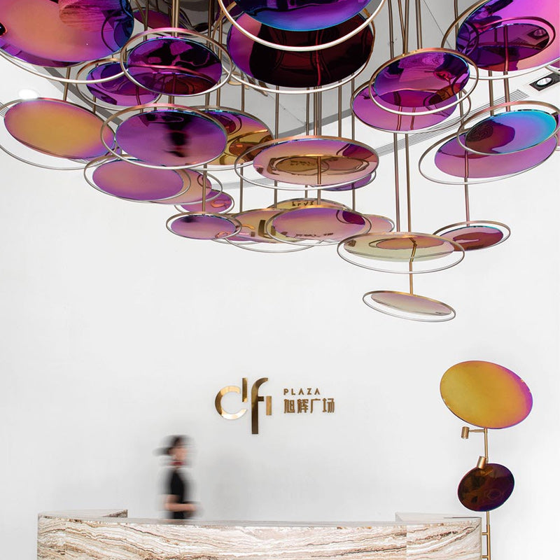 Art creative hotel villa colorful chandeliers