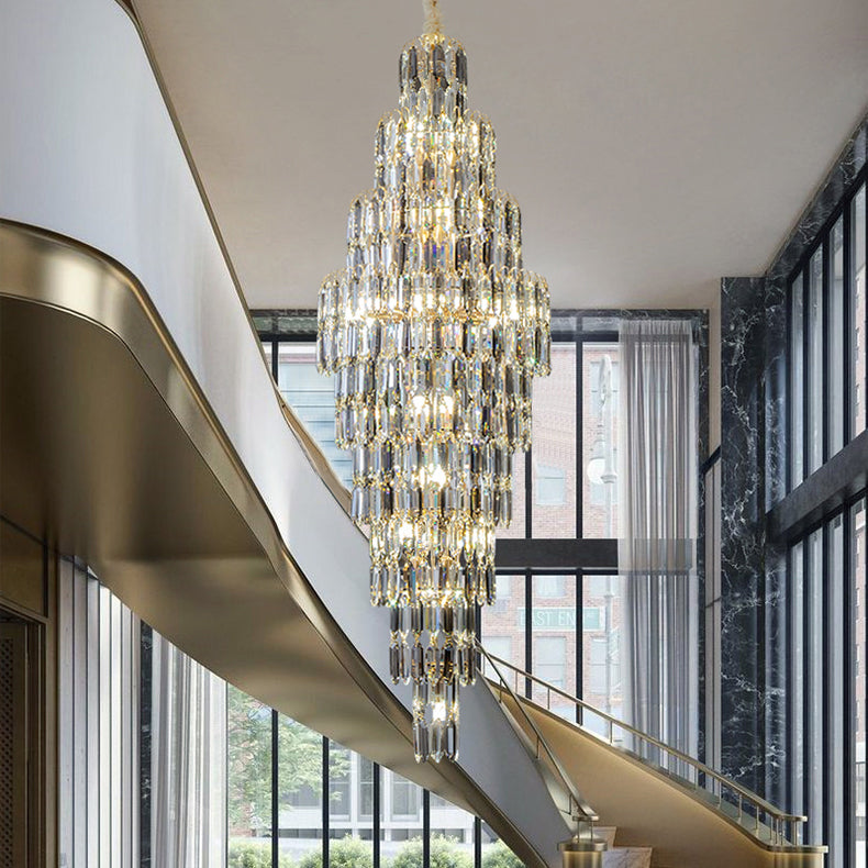 Crystal staircase chandelier