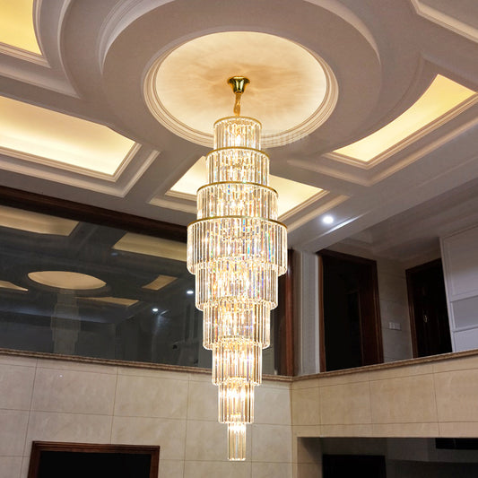 Staircase crystal chandelier