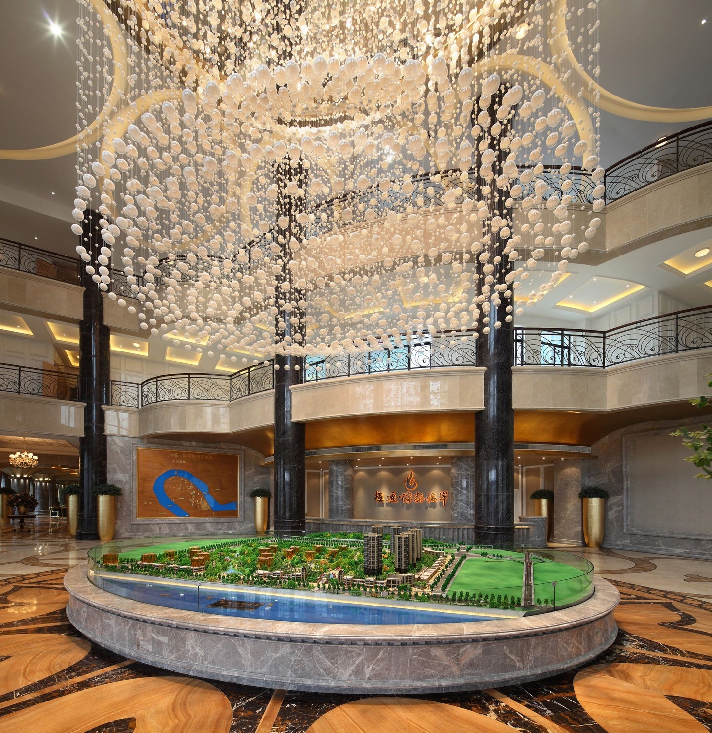 Hotel bubble ball chandelier