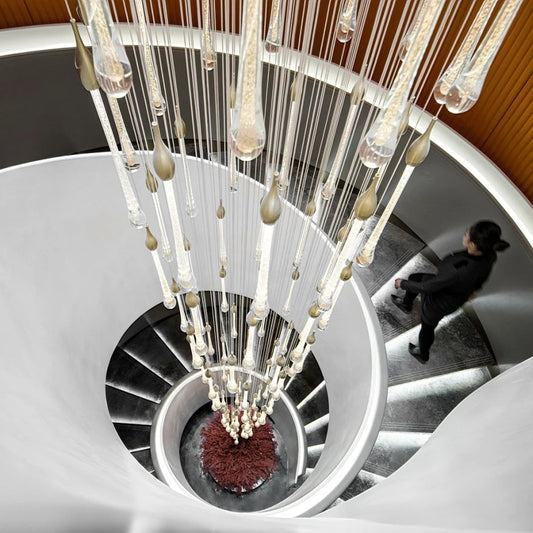 Crystal staircase chandelier