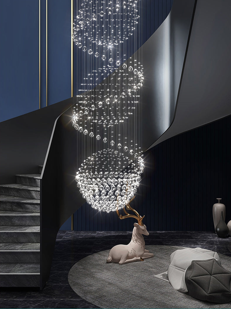 Crystal staircase chandelier