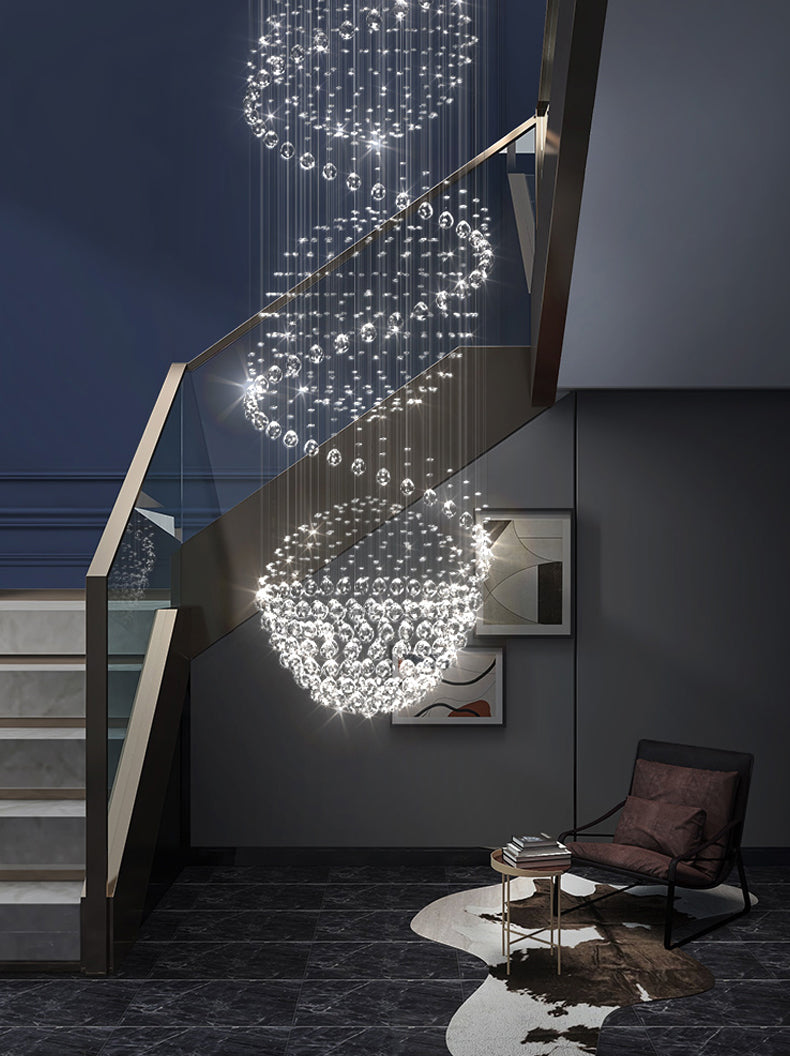 Crystal staircase chandelier