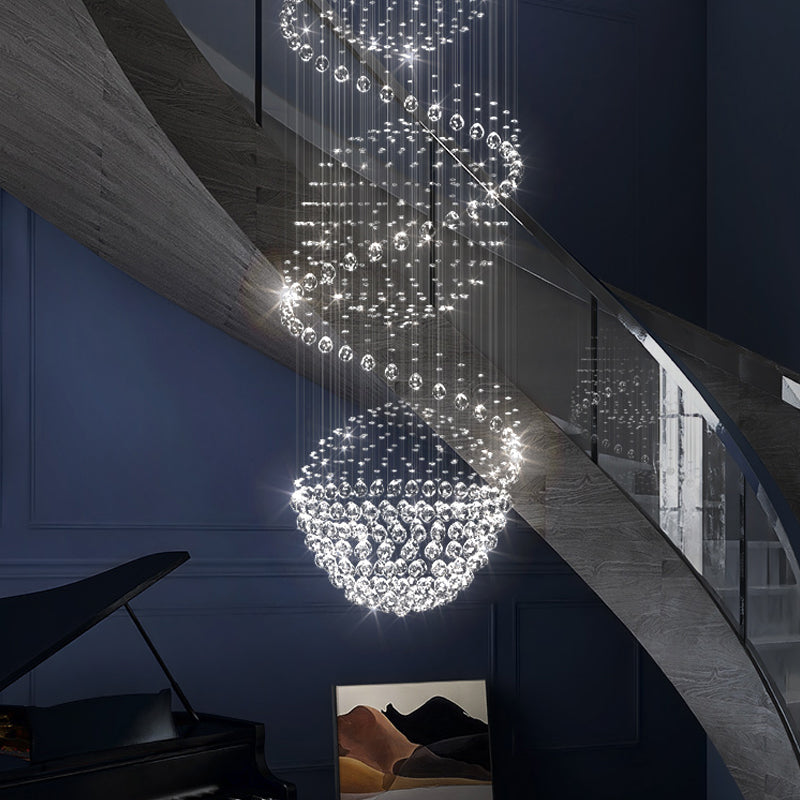 Crystal staircase chandelier