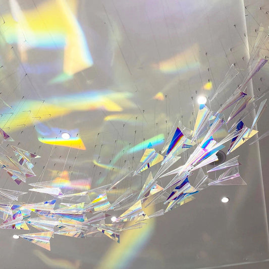 Simple and creative acrylic airplane-shaped color chandelier