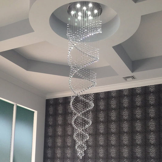 Staircase crystal chandelier