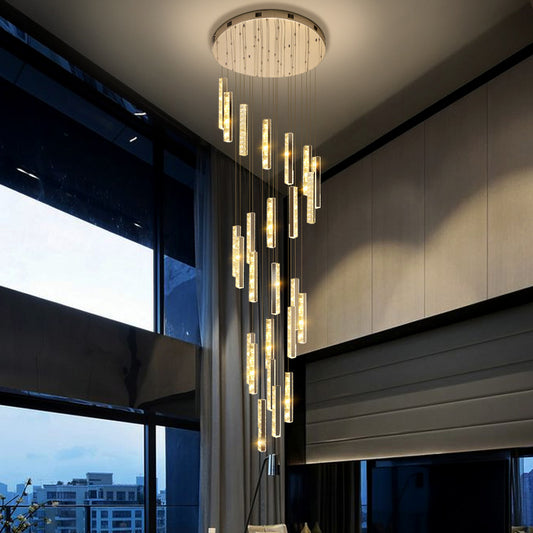 Long stair chandelier