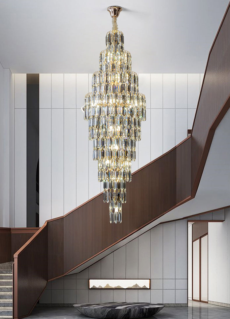 Crystal staircase chandelier