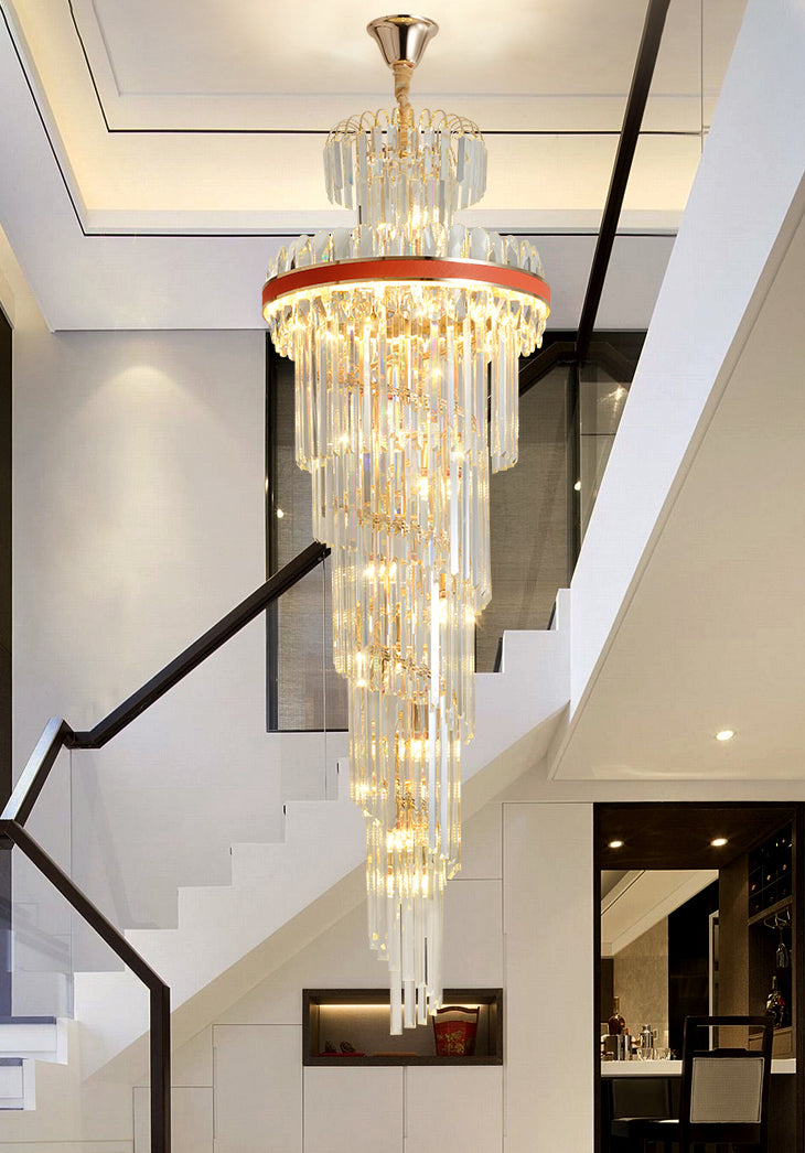 Crystal staircase chandelier