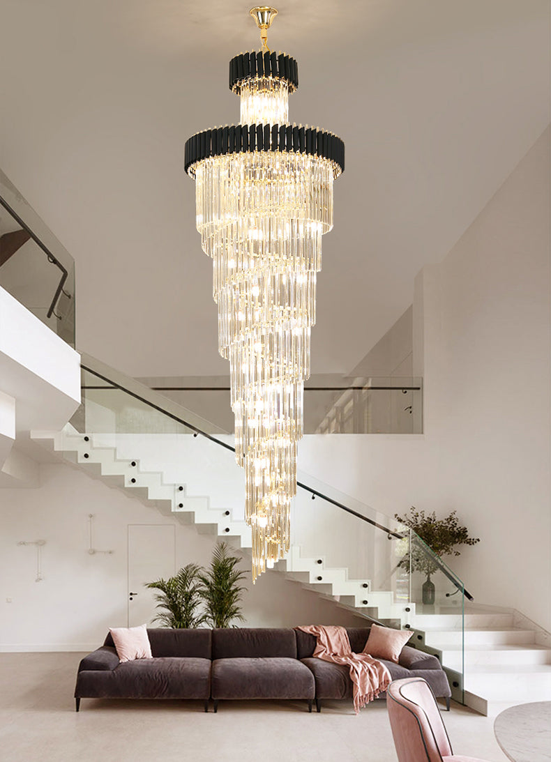 Crystal staircase chandelier