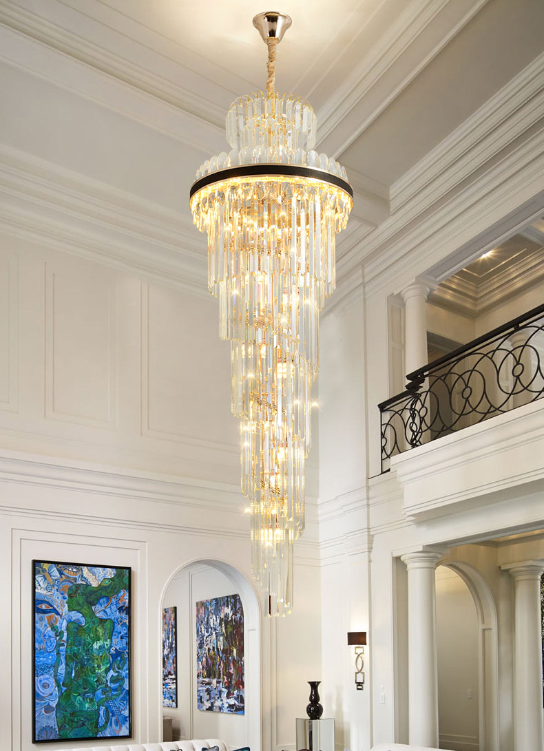 Crystal staircase chandelier