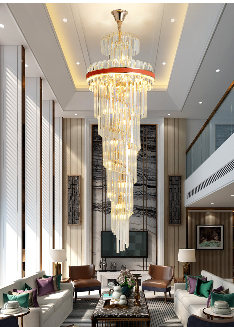 Crystal staircase chandelier