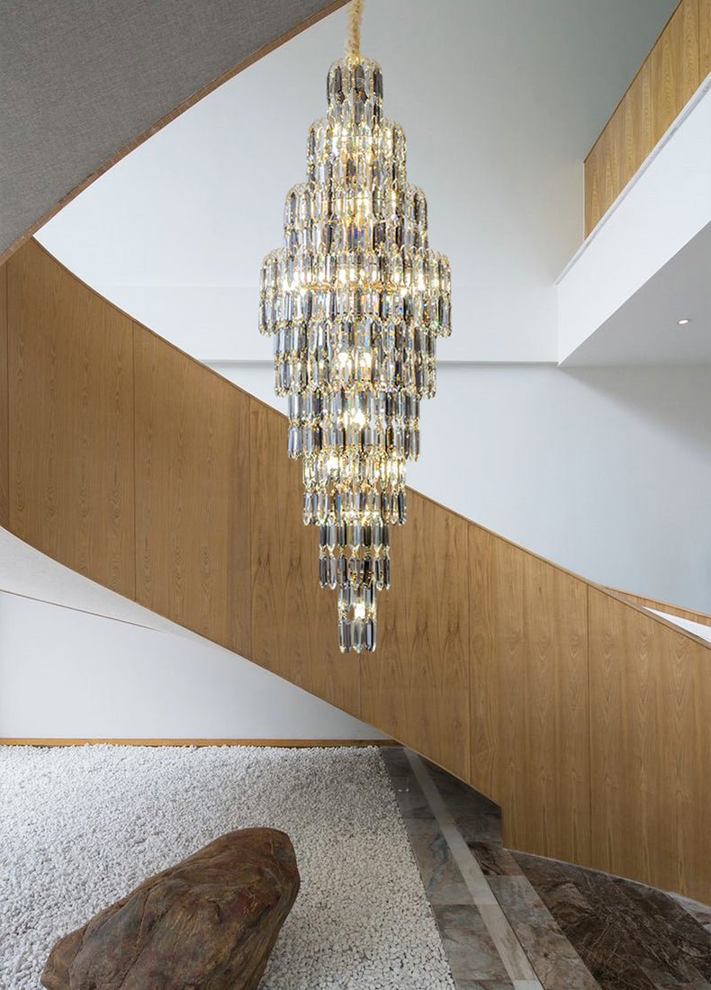 Crystal staircase chandelier