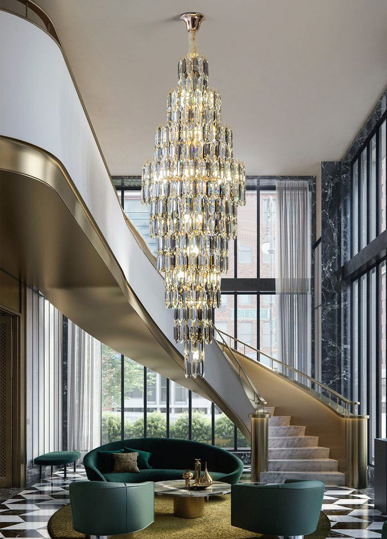 Crystal staircase chandelier