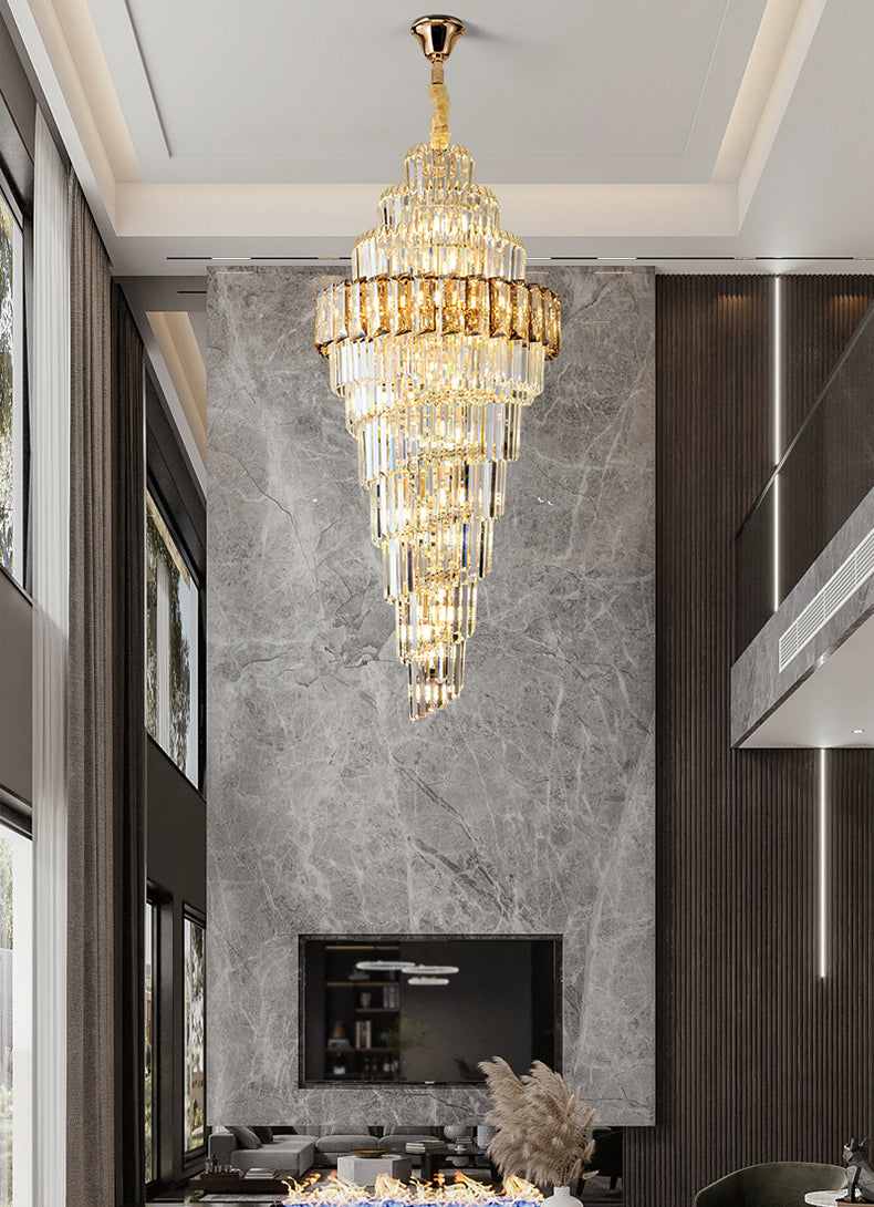 Villa crystal staircase chandelier