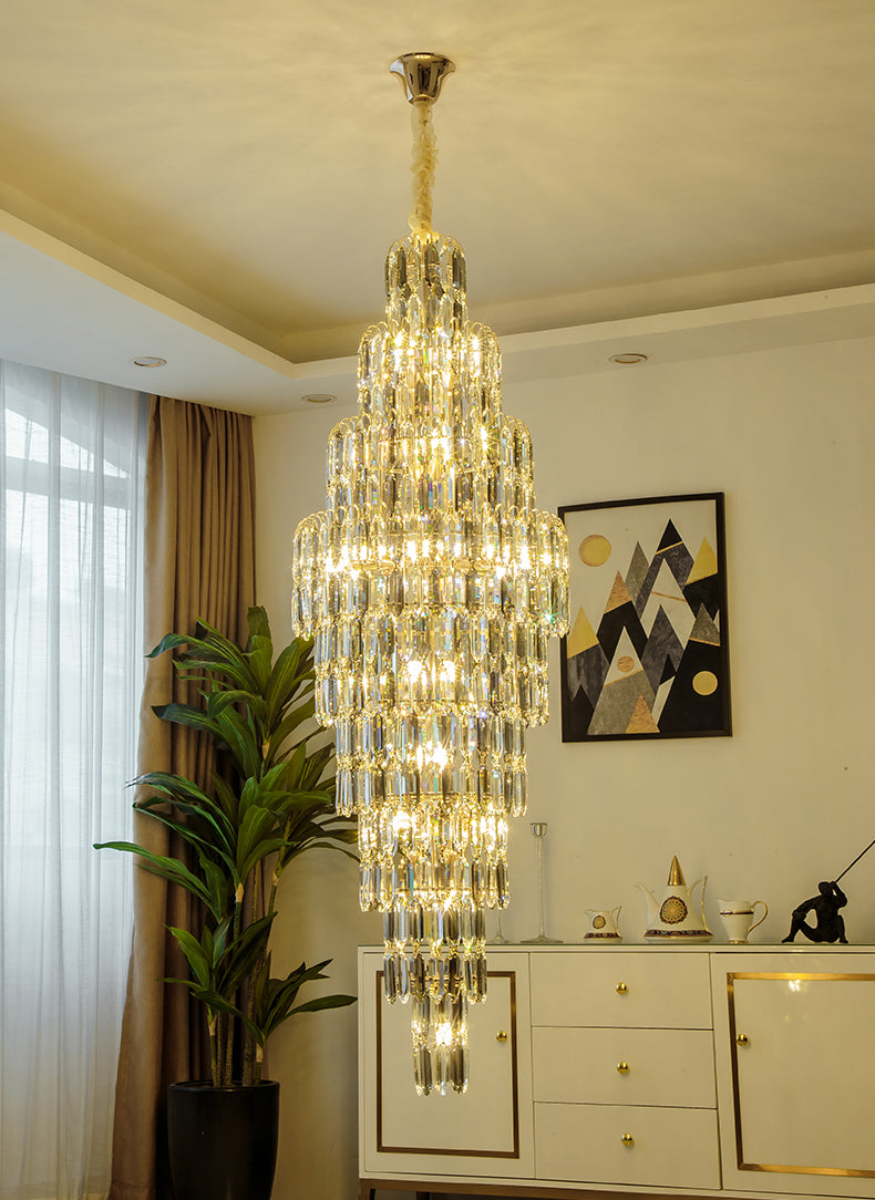 Crystal staircase chandelier