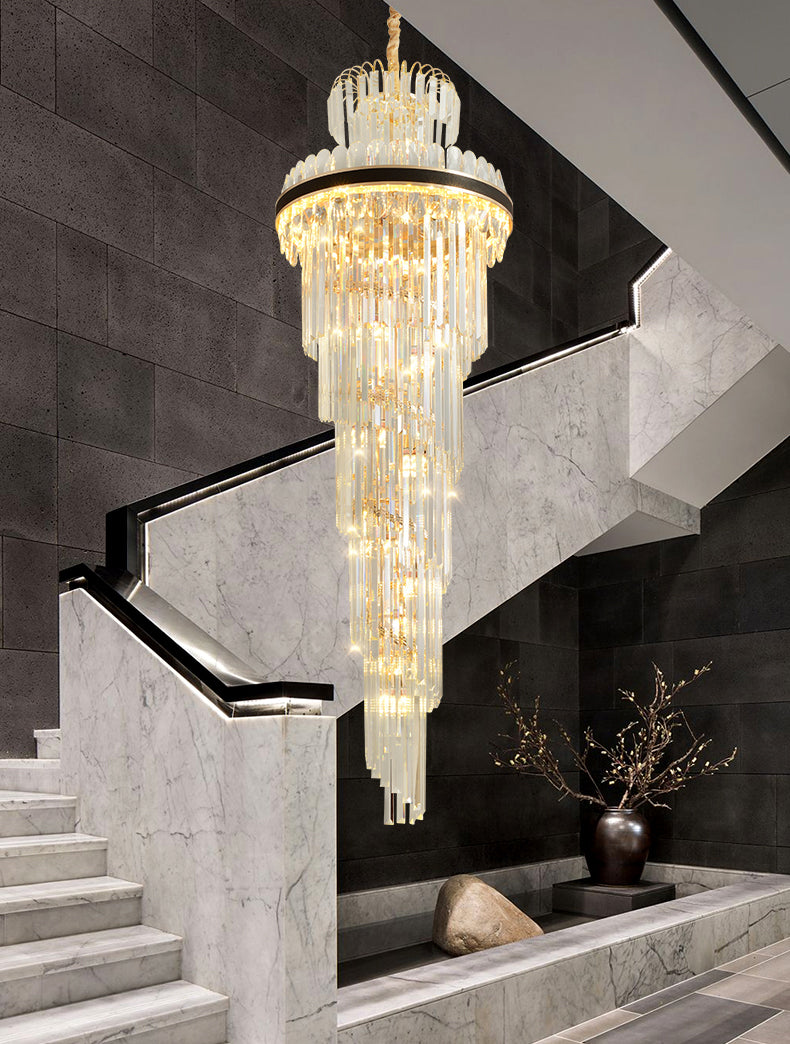 Crystal staircase chandelier