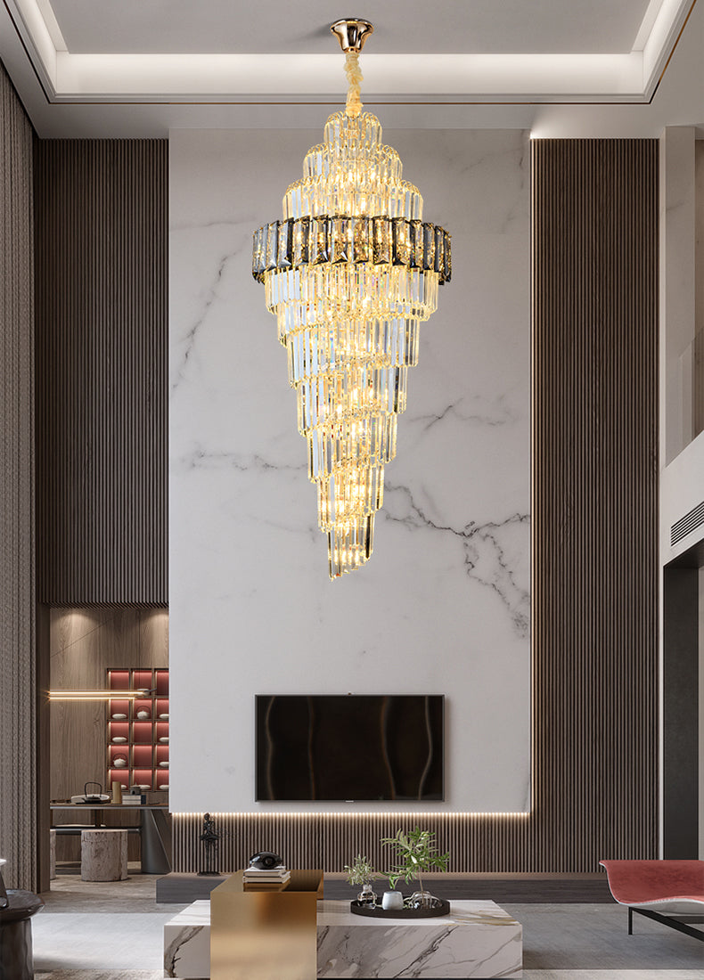 Villa crystal staircase chandelier