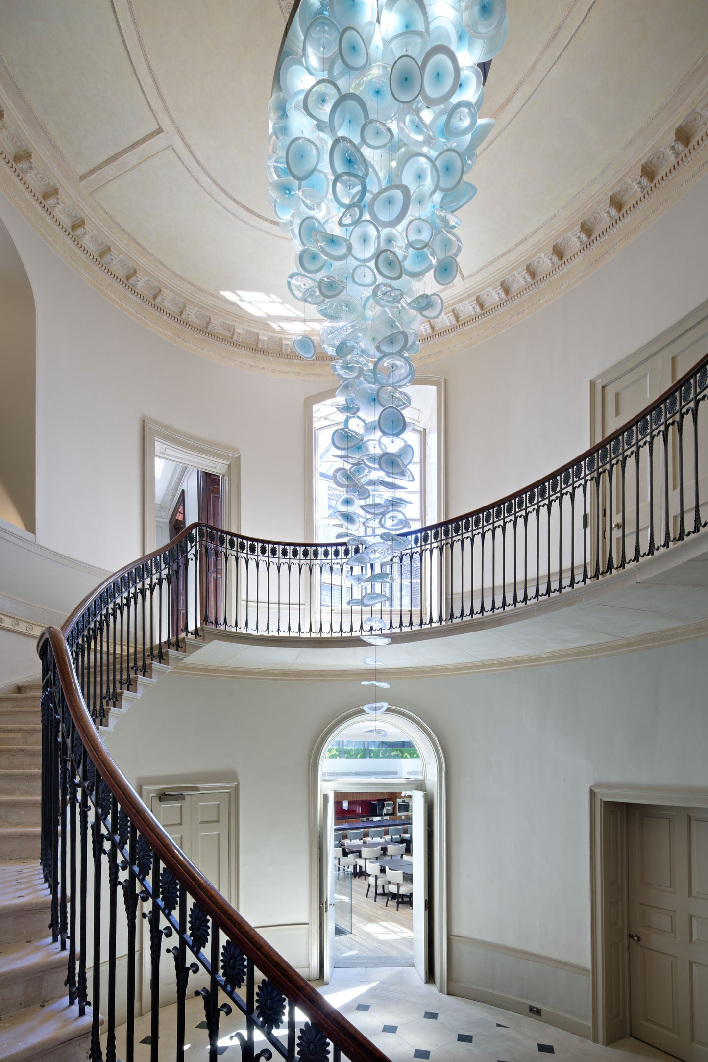 Hotel villa large crystal spiral staircase chandelier customization