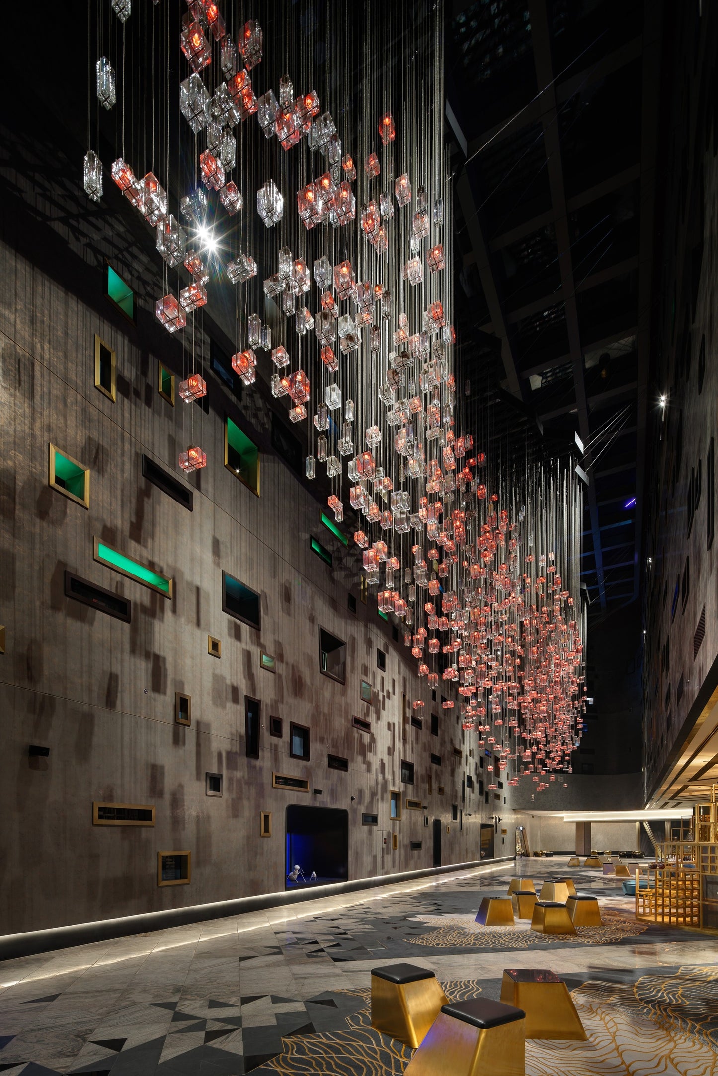 Hotel square crystal chandelier