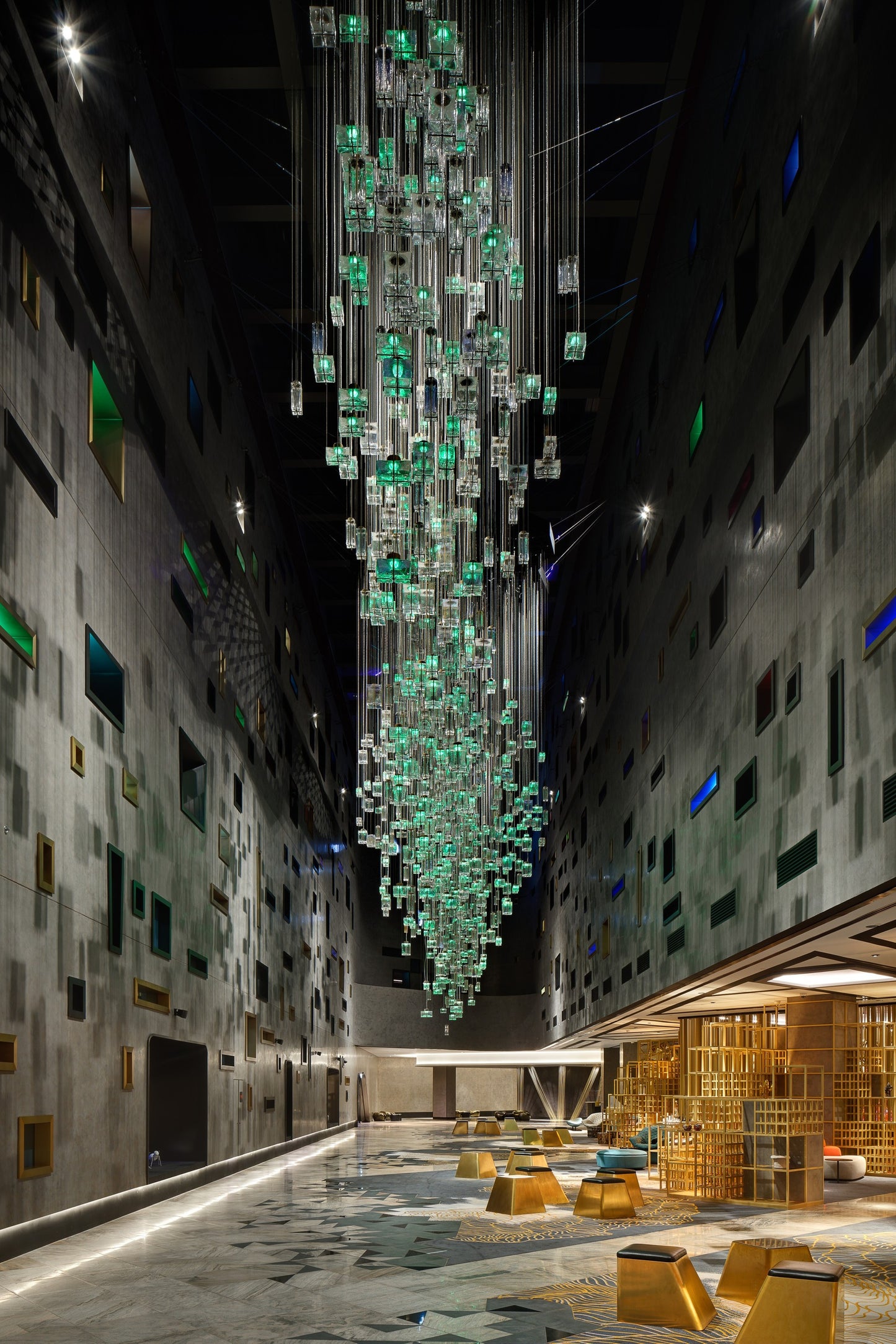 Hotel square crystal chandelier