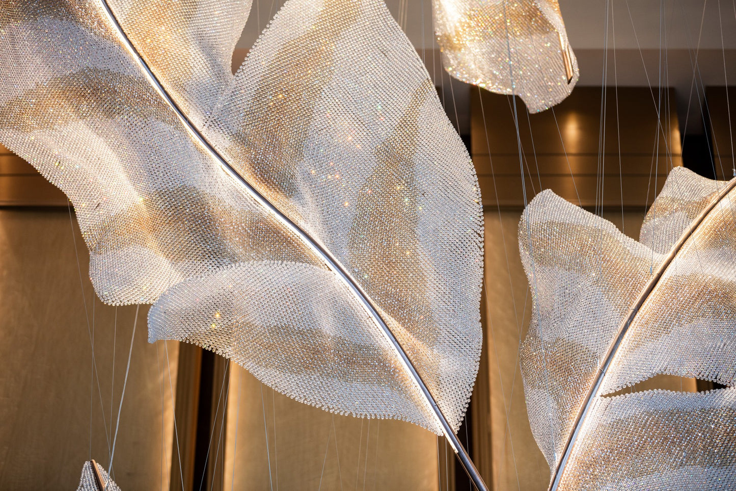 Hotel leaf crystal chandelier