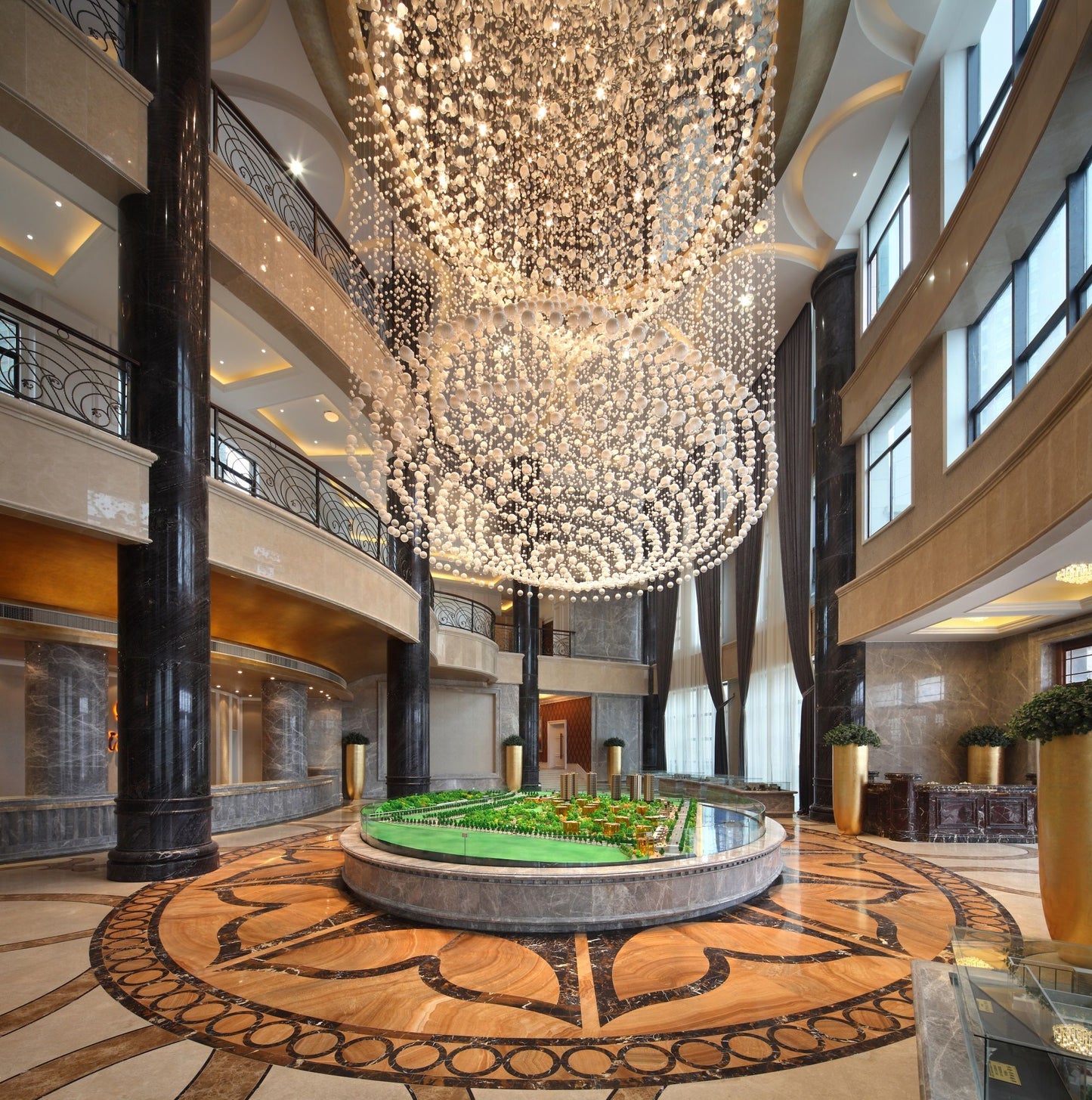 Hotel bubble ball chandelier