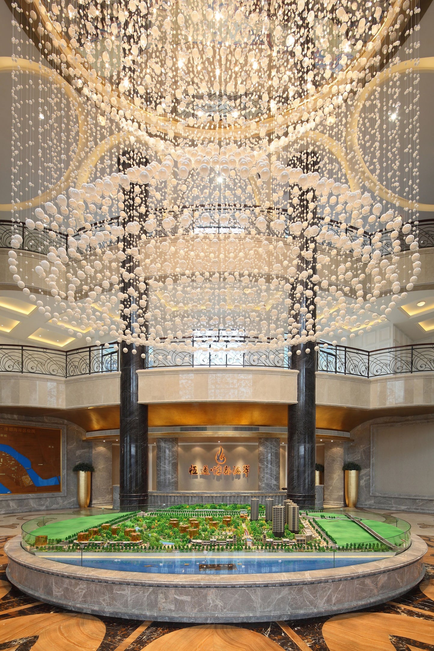 Hotel bubble ball chandelier